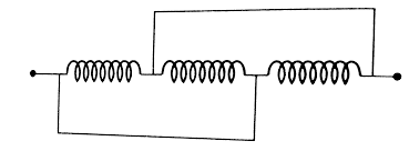 Pure inductance of 3.0 H is connected as shown below. The equivalent  inductance of the circuit is <img  src=